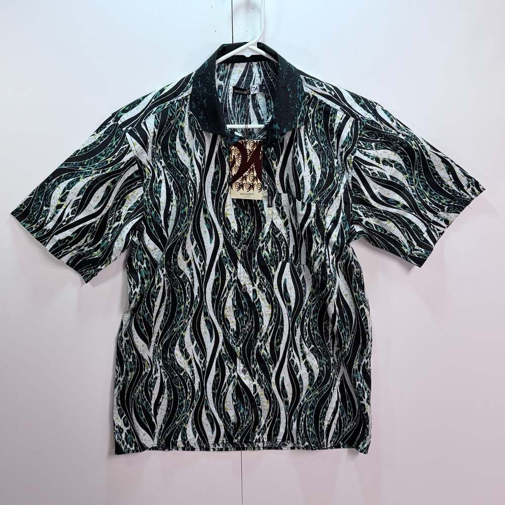 Woodin Men's Short Sleeve Button Down Shirt Abstract Print Size M
